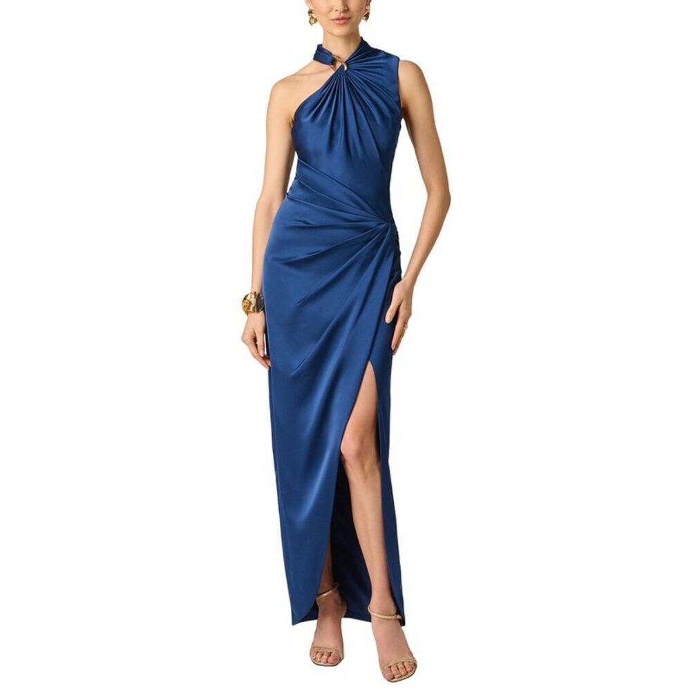 Aidan Mattox Womens Crepe Back Satin Long Dress